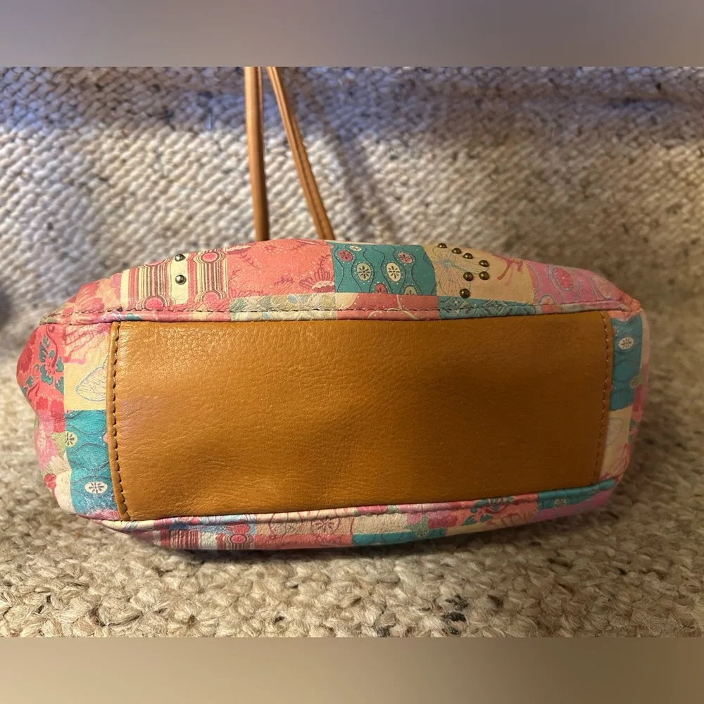 Vintage Fossil Genuine Leather Colorful Patchwork Crossbody Bag - Picture 8 of 16